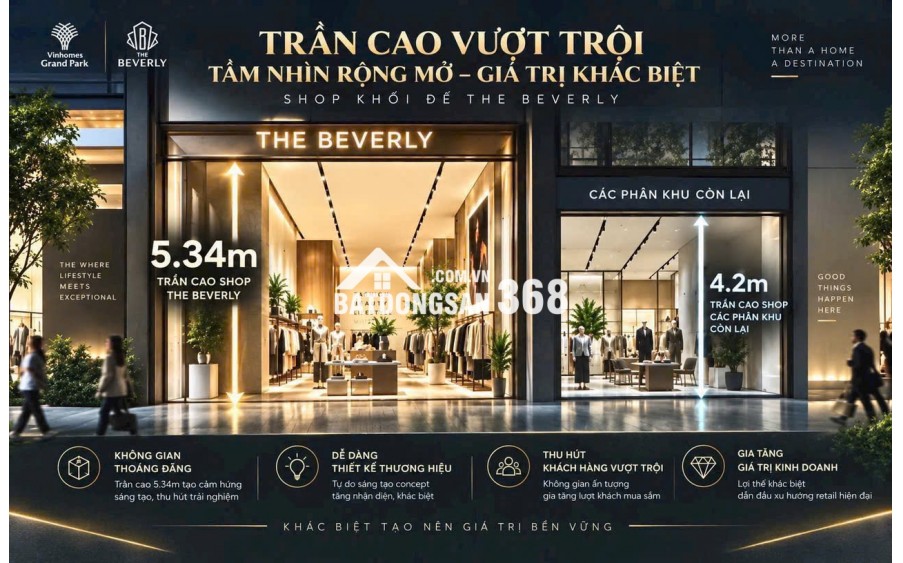 Shophouse Beverly trần cao 5,34m- xem thực tế mua trực tiếp. Booking now: 0933910039